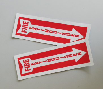 Fire extinguisher decals