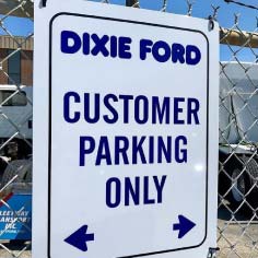 customer parking only sign