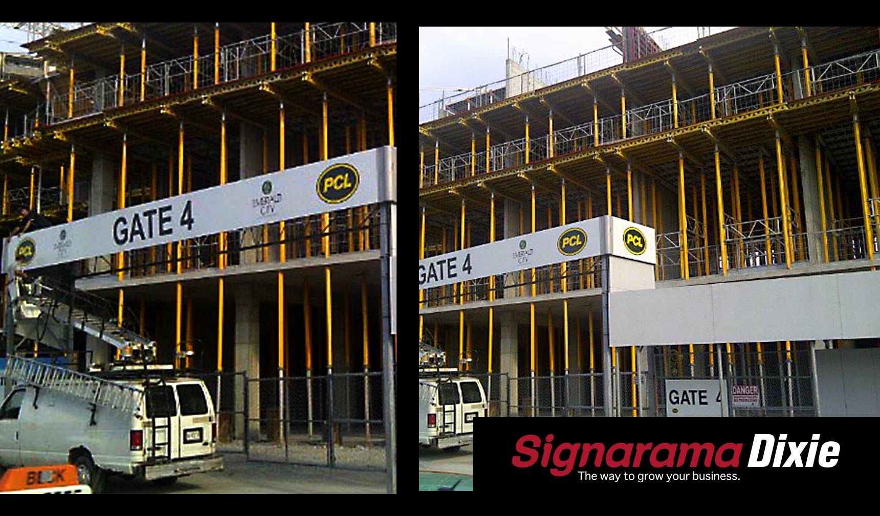 hoarding construction sign